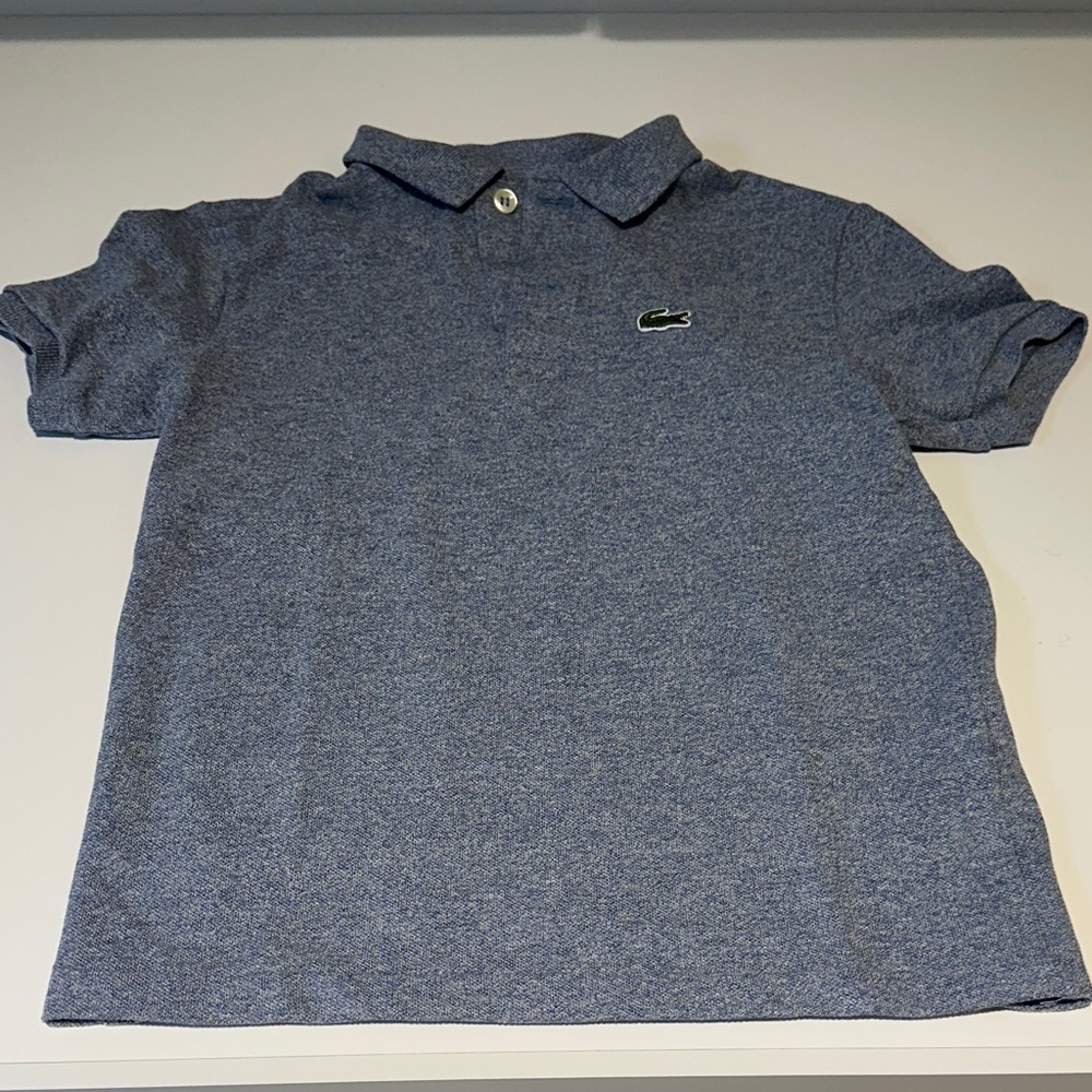 Lacoste boys size 8 Heather Blue Polo Shirt!
